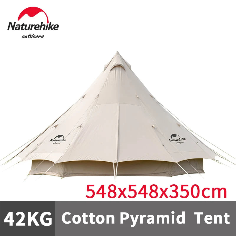 3-4 Persons Pyramid Camping Tent 20M² Large Spaces Luxury Tent Extended Foyer Cotton Tent Brighten 20 Outdoor Travel