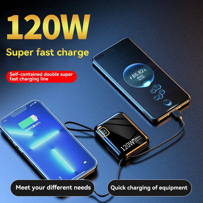 Xiaomi 120W 50000Mah Portable Power Bank High Capacity Cable Two-Way Fast Charging Mini Powerbank for Iphone Samsung ﻿New