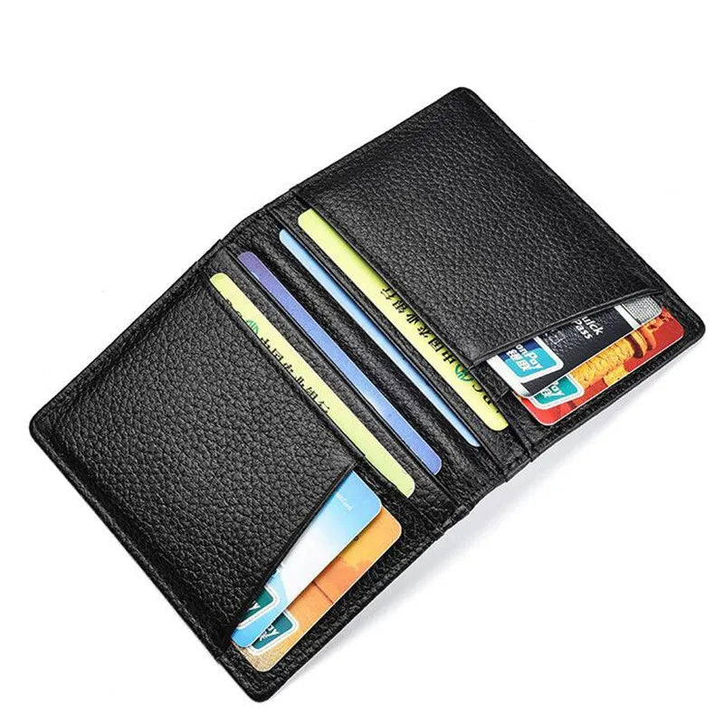 Super Slim Soft Wallet 100% Genuine Leather Mini Credit Card Holder Wallets Purse Thin Small Card Holders Men Wallet