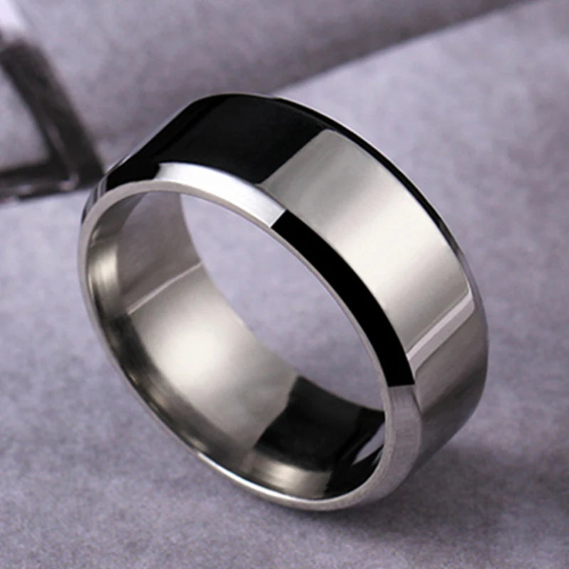 4Mm Simple Smooth Women Rings Black Stainless Steel Men Rings Birthday Gifts Rings for Men