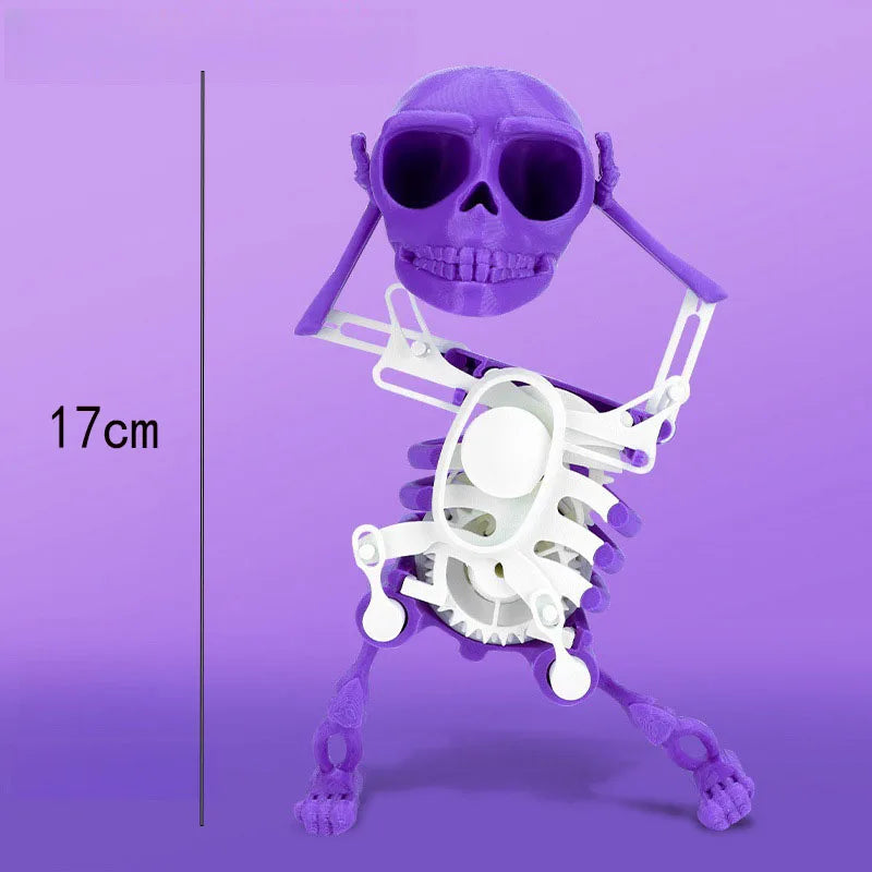 2024 New Dancing Skeleton Man Swinging Skeleton Head Toy Clockwork 3D Printing Fun Children'S Toy Decoration