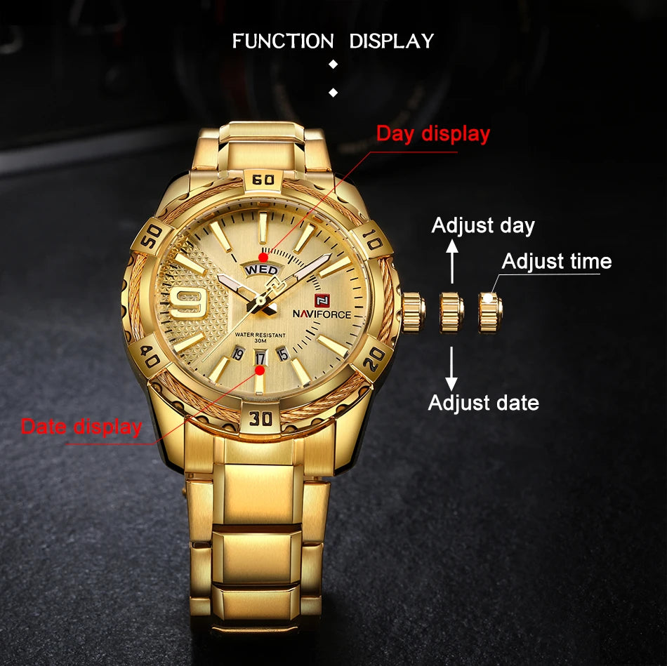 Luxury Brand Men'S Wristwatch Original Fashion Quartz Classic Watches for Men Waterproof Business Steel Band Clock Man