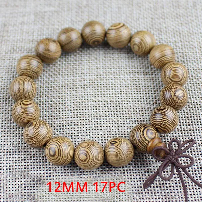 Chicken Wing Wood Buddhist Prayer Beads Tibetan Mala Buddha Bracelet Rosary Wooden Bangle Women Men Jewelry Pulseira