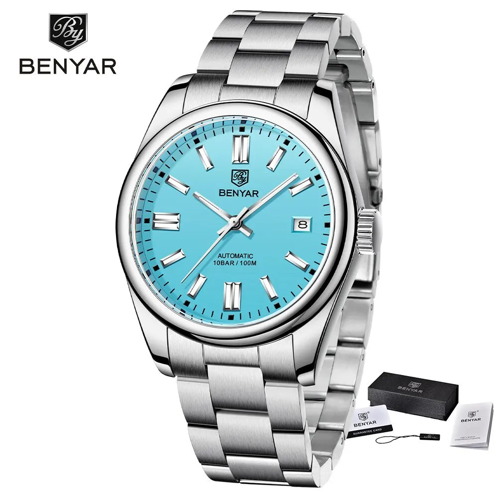 2024  New Luxury Men Mechanical Wristwatches 10Bar Waterproof Automatic Watch Stainless Steel Sports Diving Watch for Men