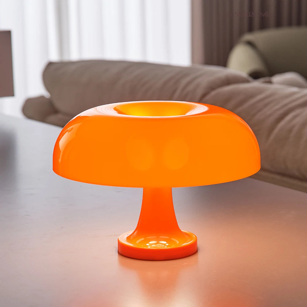 Classic Mushroom Table Lamp Modern Bauhaus Art Table Lamp Bedroom Bedside Lamp Danish Designer Orange Decorative Table Lamp