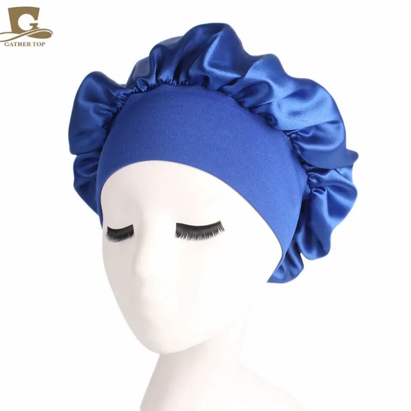 Soft Shower Caps Soft Silk Night Caps Hair Care Bonnet Nightcap for Women Beauty Salon Hair Care Hats Bathroom Products