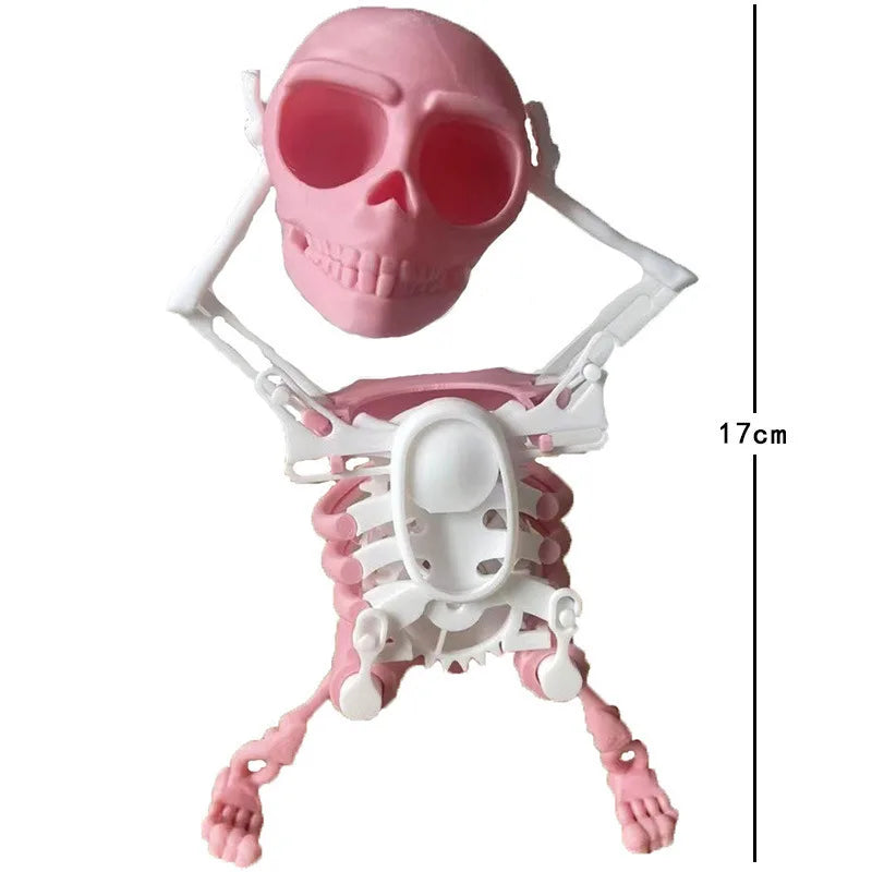 2024 New Dancing Skeleton Man Swinging Skeleton Head Toy Clockwork 3D Printing Fun Children'S Toy Decoration