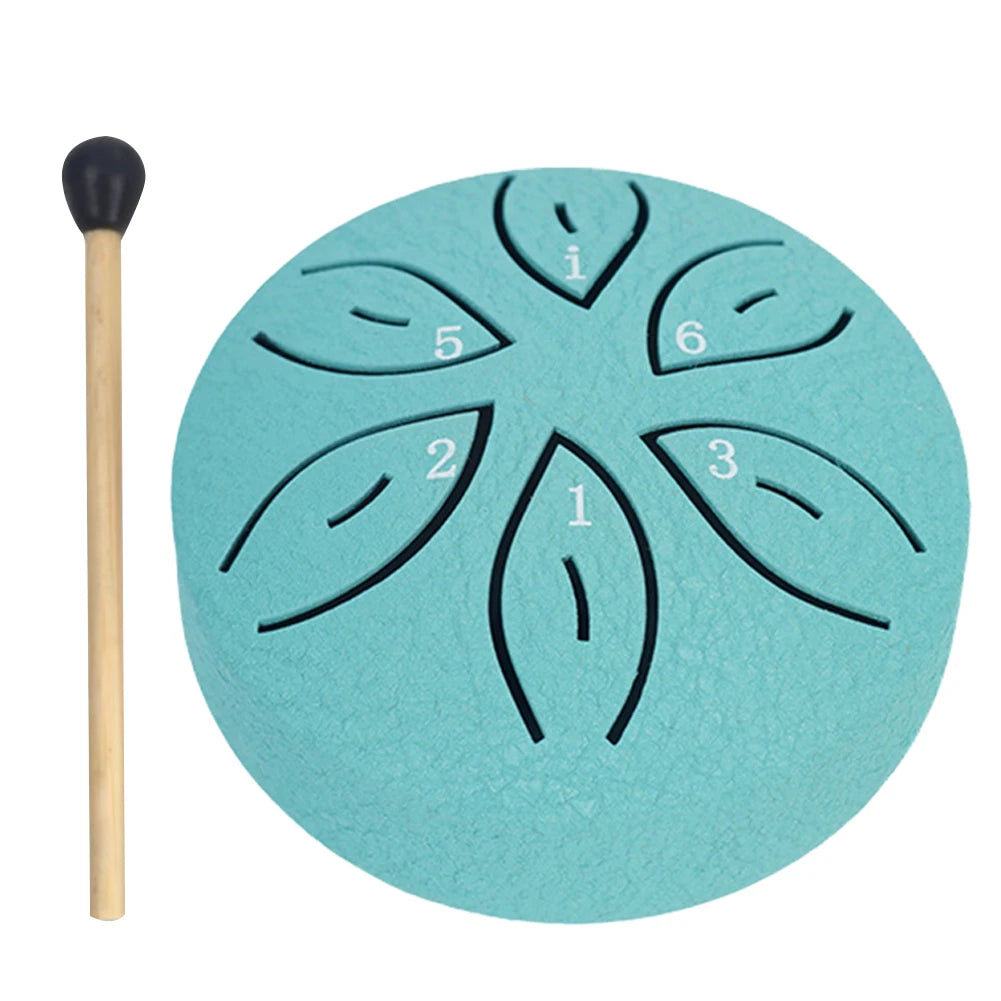 6/3 Inch 11/6 Notes Mini Handpan Drum Finger Picks Percussion Instruments Sound Healing Steel Tongue Drum for Meditation Yoga