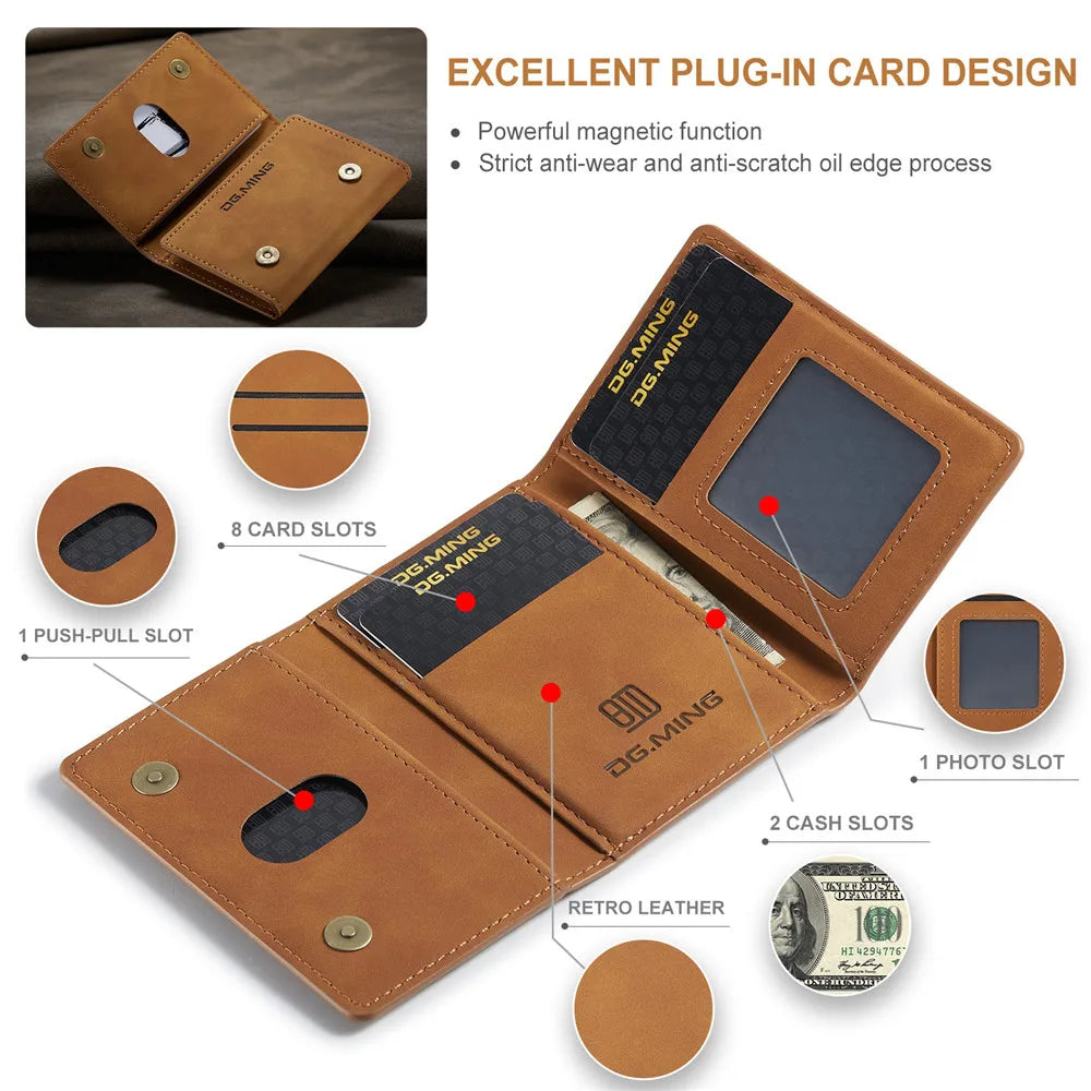 2 in 1 Detachable Magnetic Leather Case for  16 15 Pro Max 14 13 12 11 XS 7 8 plus SE2020 Wallet Cover Cards Holder Pocket