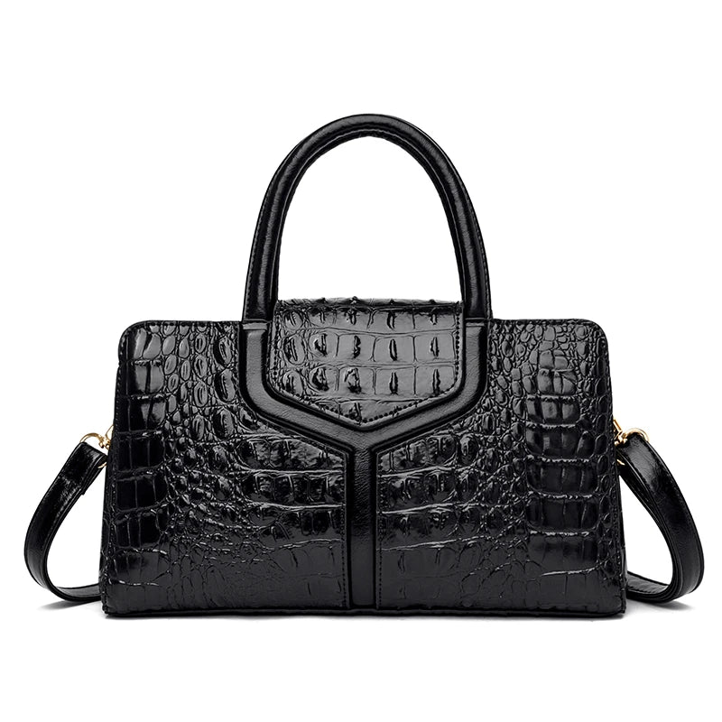 New Leather Women Messenger Bags Crocodile Female Crossbody Shoulder Hand Bags for Women 2023 High Quality Ladies Handbags