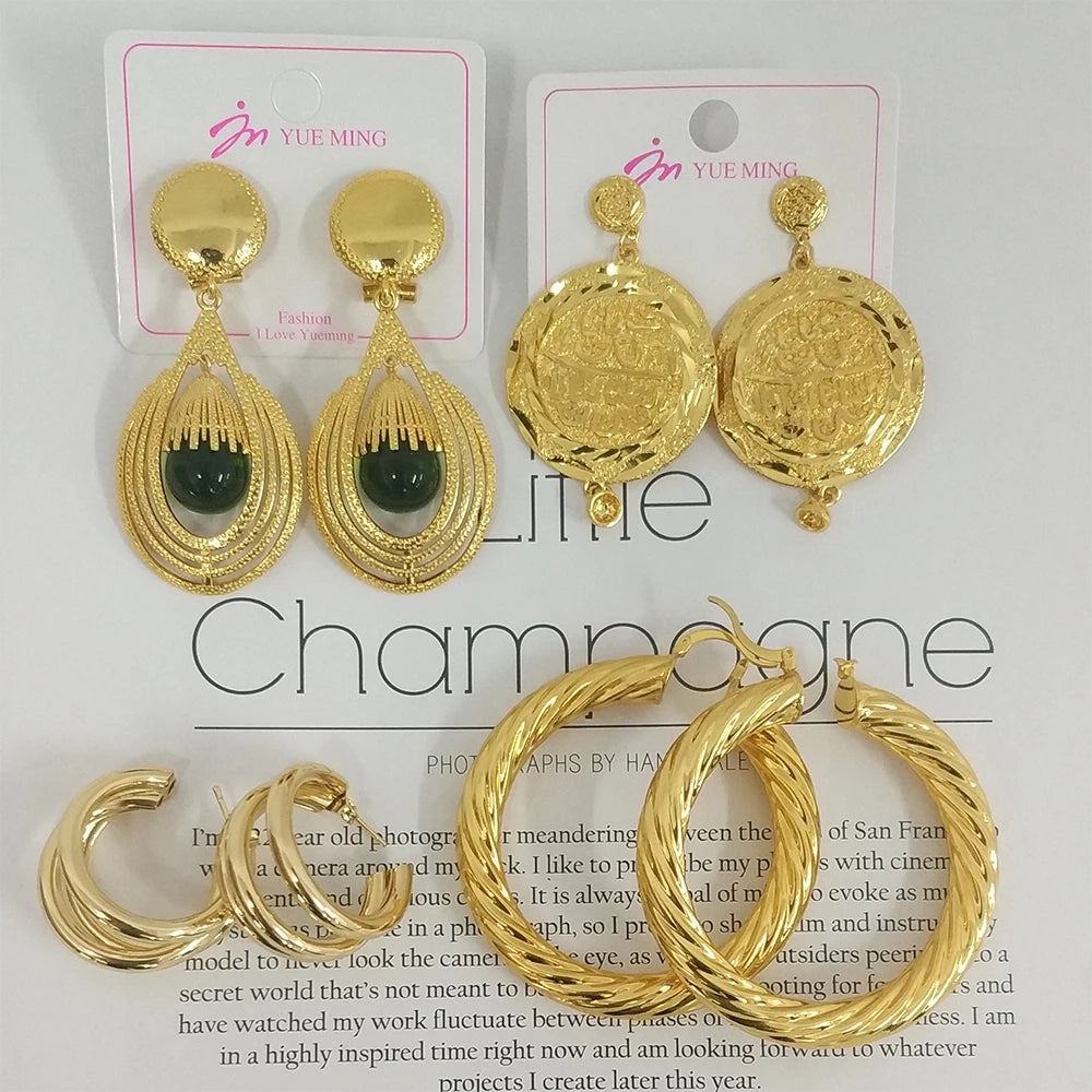 Big Hoop Earrings for Women Thick Metal Gold Color Twisted New Design Loop Earrings 2022 Stud Trend Charm Large Earring