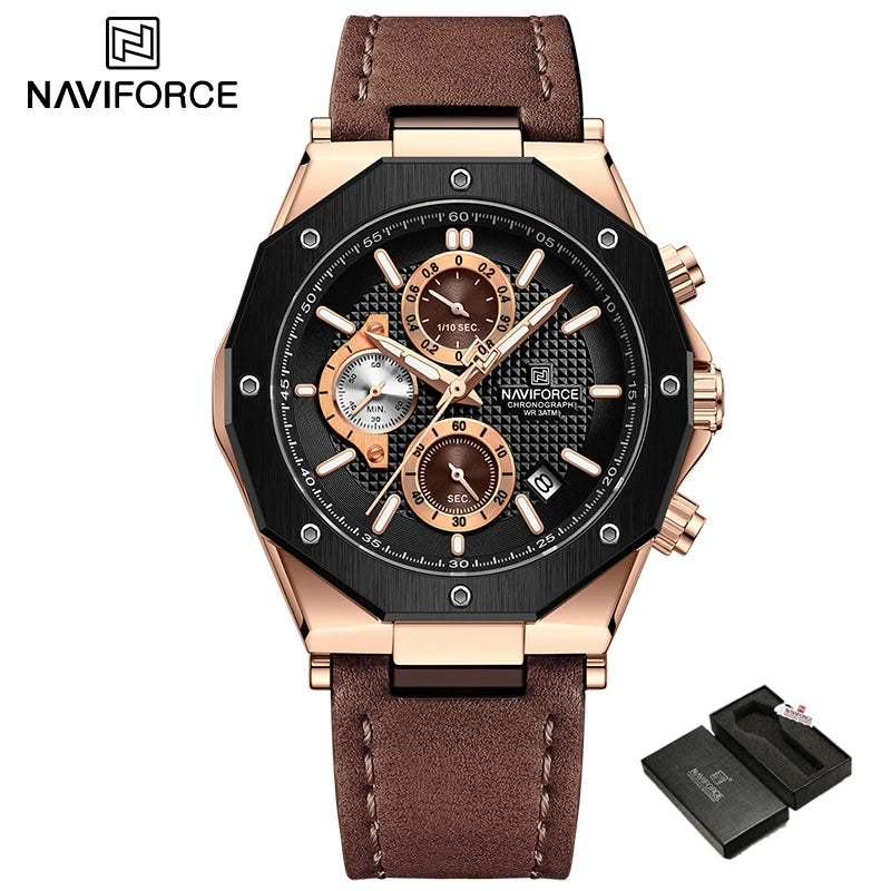 Watches Top Luxury Brand Sport Casual Leather Waterproof Business Fashion Chronograph with Auto Date