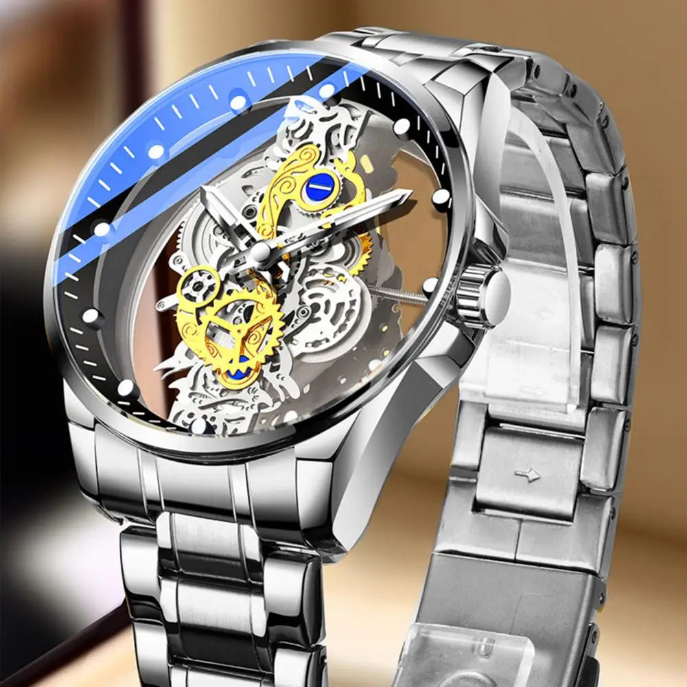 Mechanical Wristwatches Watch Pointer Design round Dial Luminous Hollow High Hardness Decoration Waterproof Luxury Quartz Watch