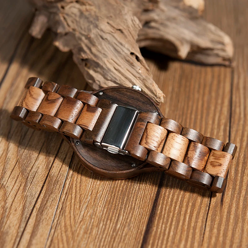 Relogio Masculino  Wood Men Watch Zabra Wooden Timepieces Quartz Watches for Men Watch Custom Gift Drop Shipping