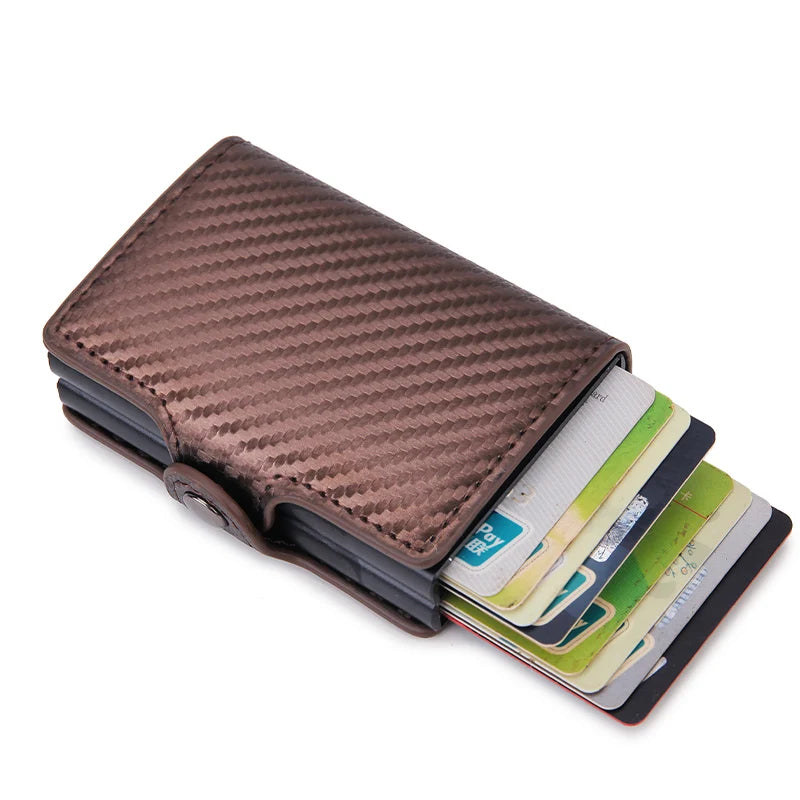 Engraving Rfid Carbon Fiber Leather Men Wallet Money Bag Purse Small Mini Card Holder Portomonee Male Walet Pocket PORTFOLIO