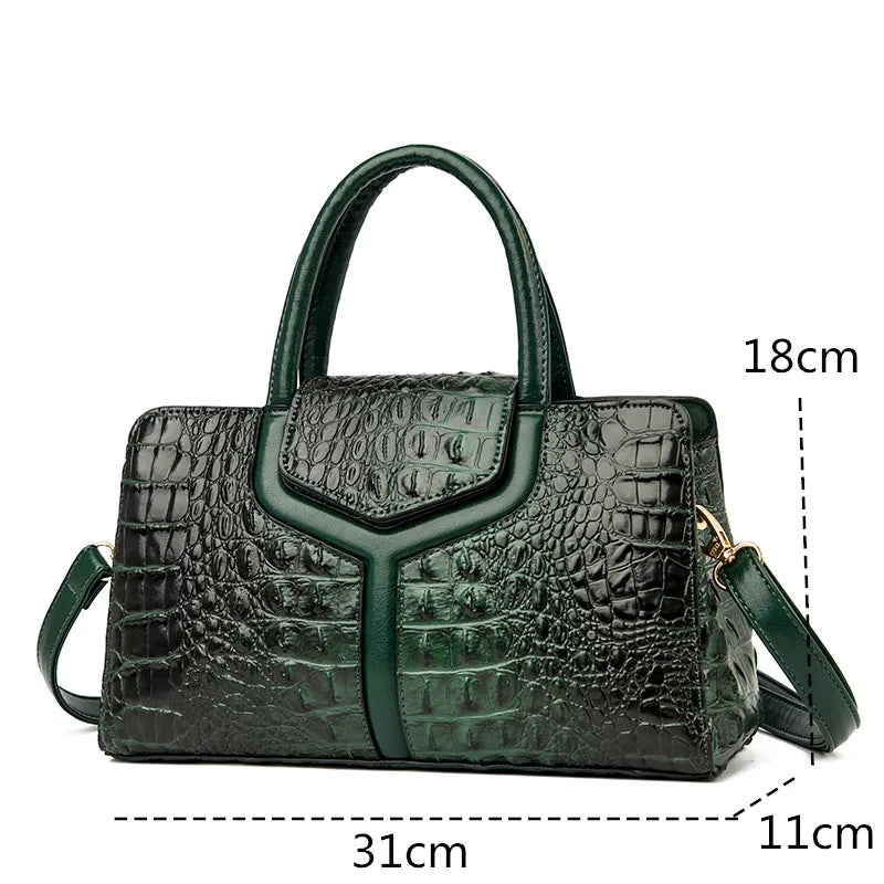 New Leather Women Messenger Bags Crocodile Female Crossbody Shoulder Hand Bags for Women 2023 High Quality Ladies Handbags