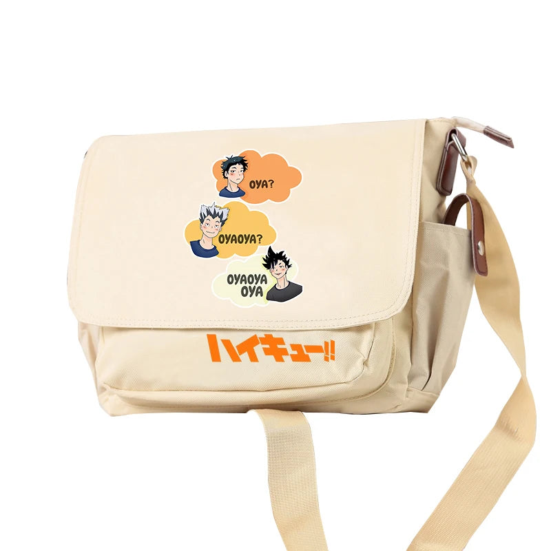 Hot Anime Haikyuu!! Crossbody Bags Cartoon Shoyo Hinata Bookbag Oxford School Bagpack Students Messenger Bag Women Handbag