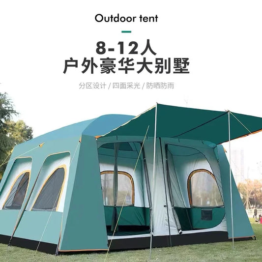 Outdoor Big Tents 460*360*210 Cm Large Party Camping Tented Camps Family Cabin Tent for 8-12 Persons Tall Shelter