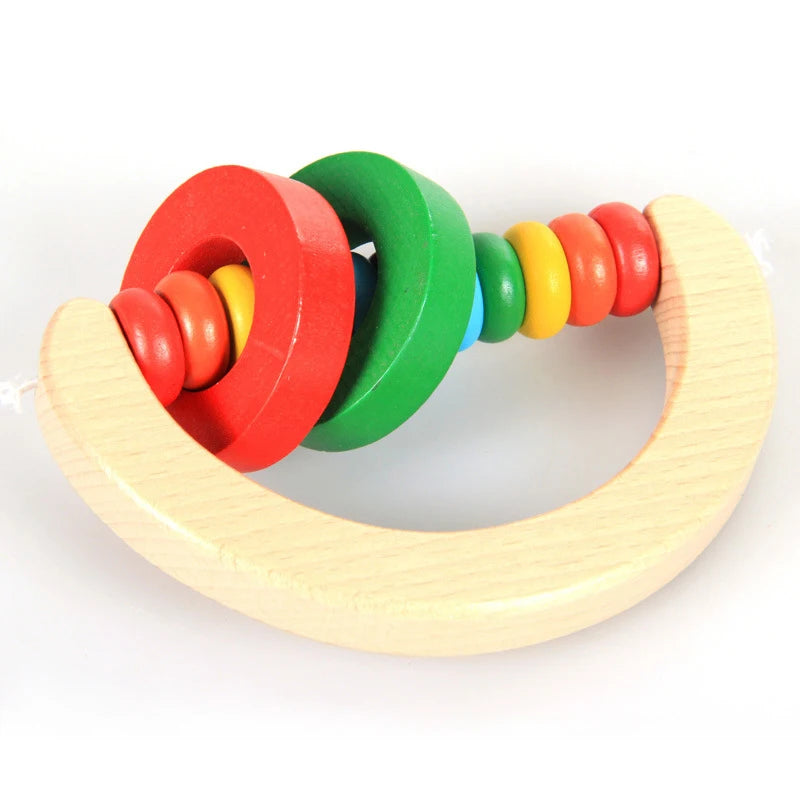 Montessori Wooden Rattles for Baby Crib Toys Baby Rattle Educational Musical Wooden Toys Children Games Baby Toys 0 12 Months