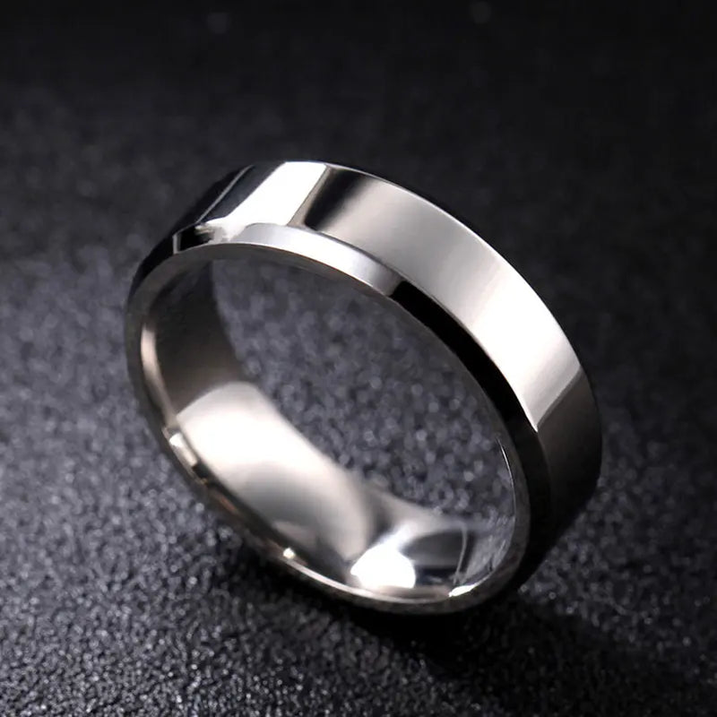 4Mm Simple Smooth Women Rings Black Stainless Steel Men Rings Birthday Gifts Rings for Men