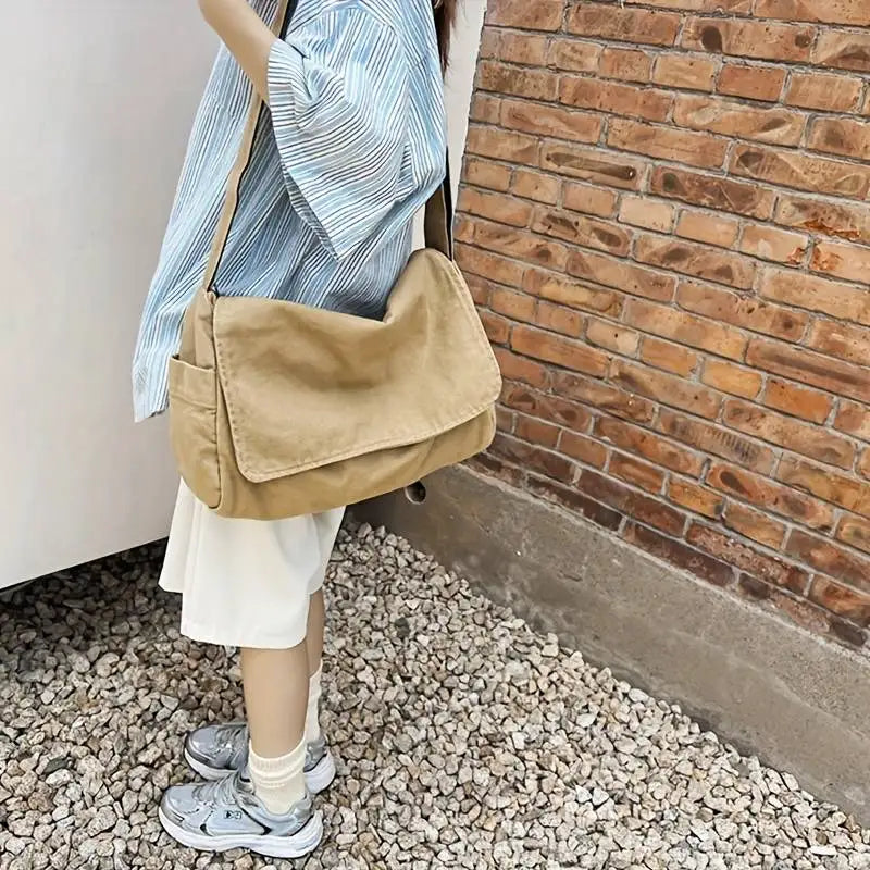 Women'S Messenger Bag Vintage Handbag Canvas Teenager Shoulder Tote Bags Casual Handbag Crossbody Handbags