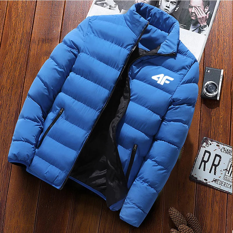 2022 Men'S Casual Jacket Men'S Waterproof Windbreaker Jacket Winter Warm Autumn Zip-Up Men'S Coat Solid Color Large Size