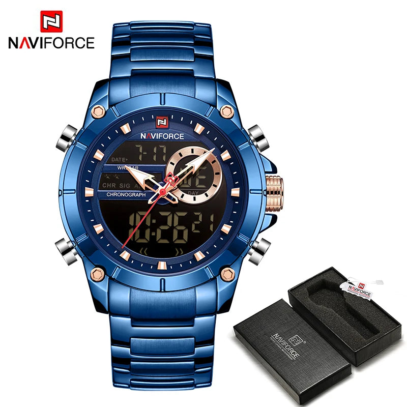 Luxury Original Sports Wrist Watch for Men Quartz Steel Waterproof Digital Fashion Watches Male Relogio Masculino 9163