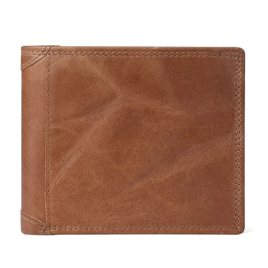 Cow Leather Men Wallets with Coin Pocket Vintage Male Purse RFID Blocking Genuine Leather Men Wallet with Card Holders