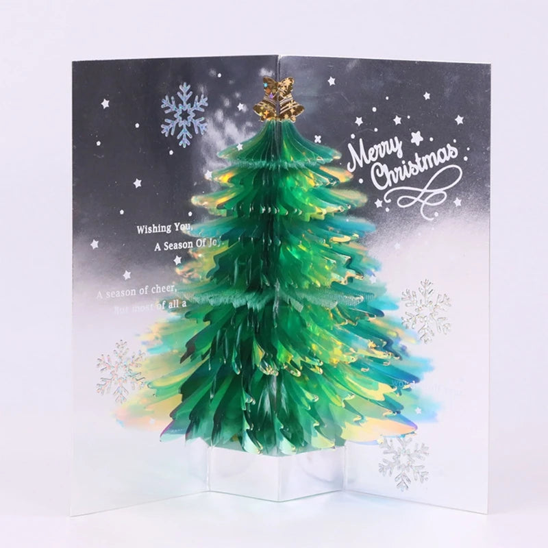 3D for Pop up Christmas Greeting Cards Tree Handmade Holiday Card with Envelope for Xmas New Year Thanksgiving Day Gifts C6UE