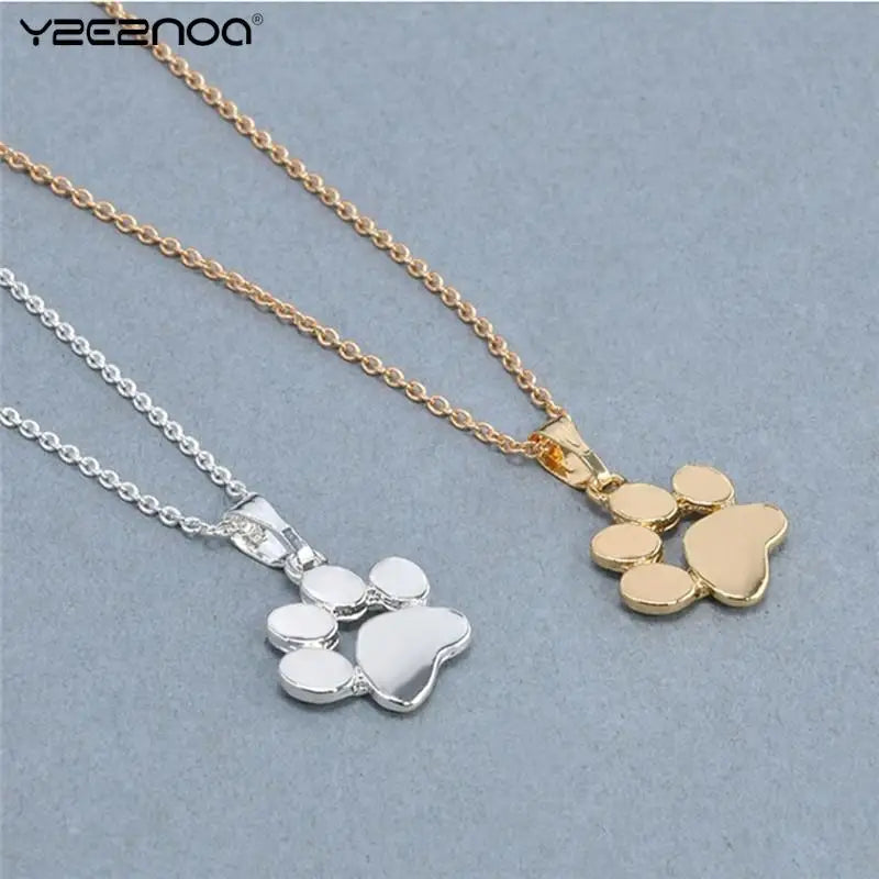 Cute Delicate Statement Necklaces Chokers Necklace Tassut Cat and Dog Paw Print Animal Jewelry Women Pendant