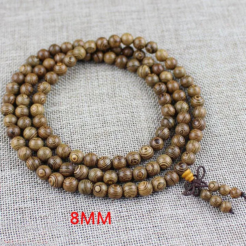 Chicken Wing Wood Buddhist Prayer Beads Tibetan Mala Buddha Bracelet Rosary Wooden Bangle Women Men Jewelry Pulseira