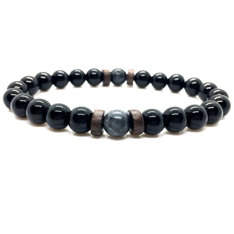 Lava Stone Men Bracelet Natural Moonstone Bead Tibetan Buddha Bracelet Chakra Diffuser Bracelets Men Jewelry Gifts Drop Shipping