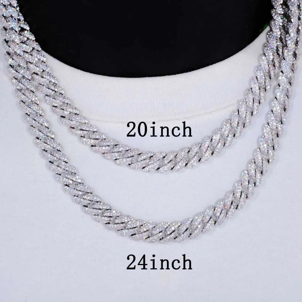 10Mm CZ Stone Cuban Link Chain Silver Gold Plated Iced Out Miami Cuban Chain Necklace for Men Women