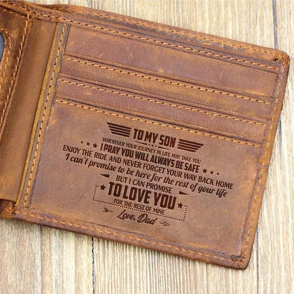 Free Engraving 100% Genuine Leather Men Wallet Gift of Dad to Son V E1001-1015 Small Mini Card Holder Card Wallet Men