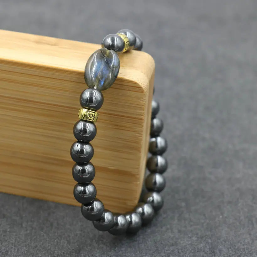 Top Quality Men'S Bracelet Hematite Stone Labradorite Moonstone Beads Bracelet for Women Buddha Bracelet Jewelry Gift Tobilleras