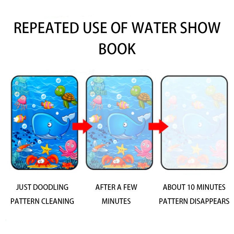 1Pcs Magical Book Water Drawing Montessori Toys Reusable Coloring Book Magic Water Drawing Book Sensory Early Education Toys