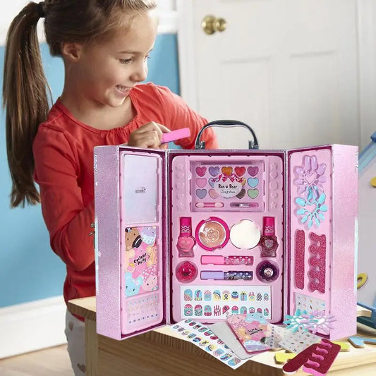 Kid Makeup Toys Cosmetic Princess Makeup Box Safe and Harmless Kit Eye Shadow Palette Toy Makeup for Girls Beauty Fashion Gifts