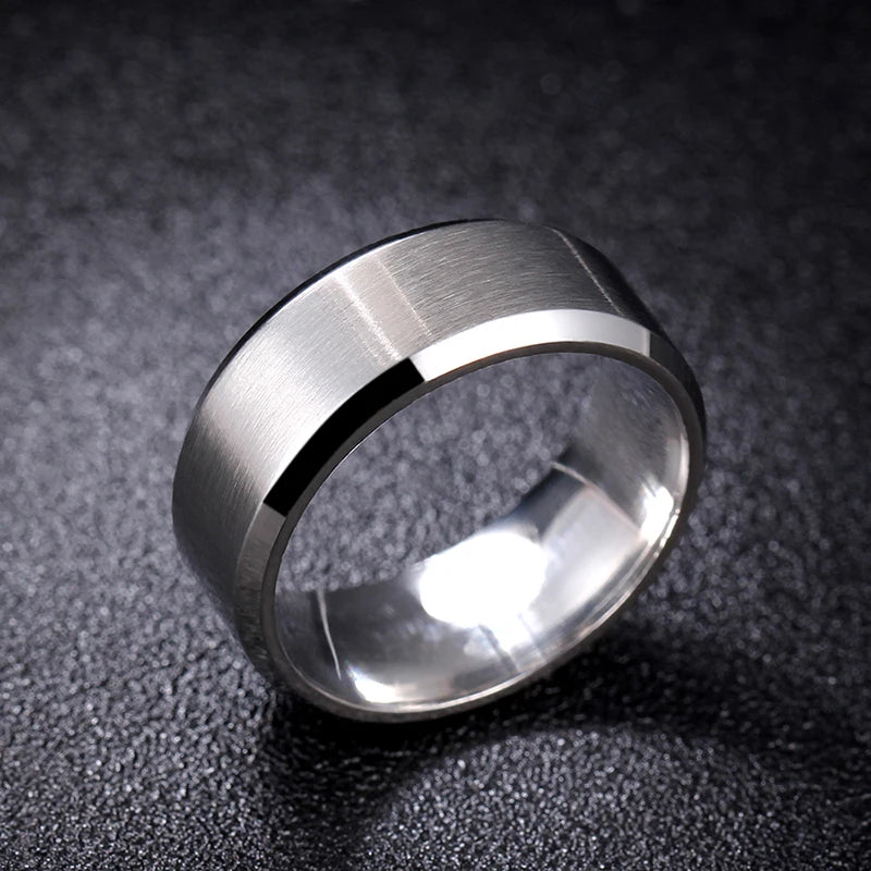 4Mm Simple Smooth Women Rings Black Stainless Steel Men Rings Birthday Gifts Rings for Men