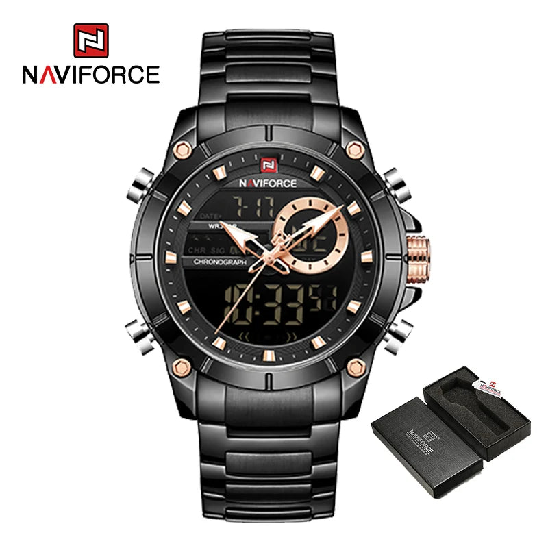 Luxury Original Sports Wrist Watch for Men Quartz Steel Waterproof Digital Fashion Watches Male Relogio Masculino 9163