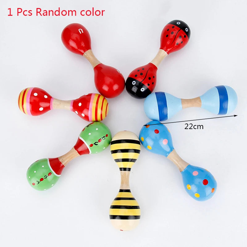 Montessori Wooden Rattles for Baby Crib Toys Baby Rattle Educational Musical Wooden Toys Children Games Baby Toys 0 12 Months