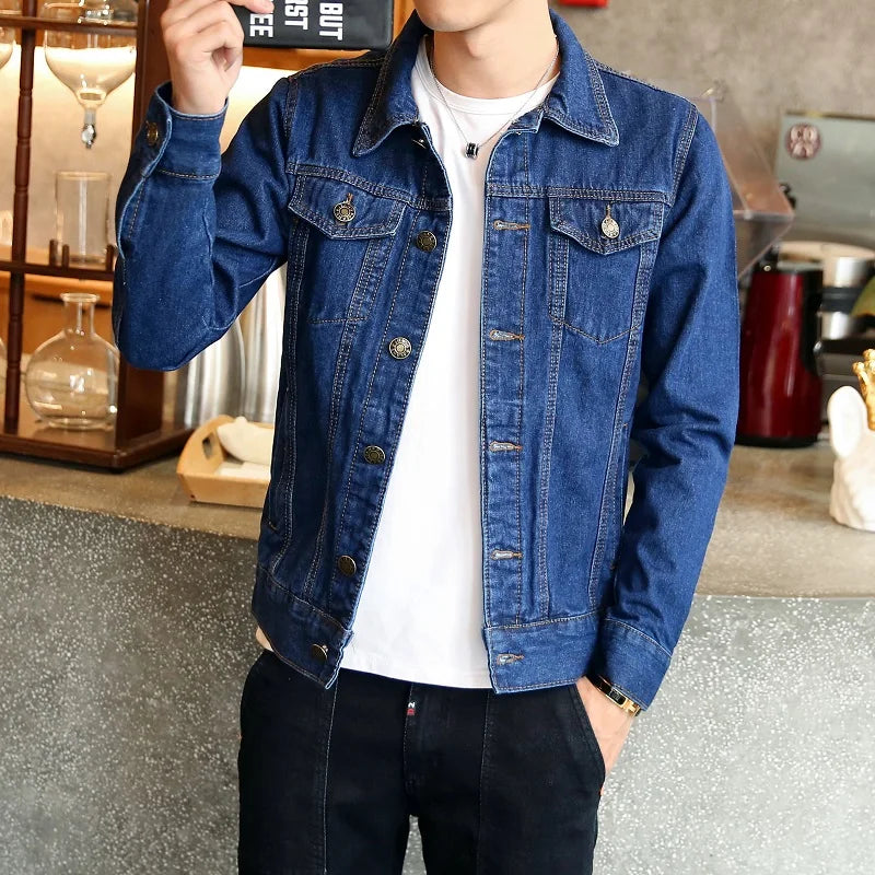 Men Denim Winter Jackets Fleece Warm Jean Jackets High Quality Male Cotton Slim Fit Denim Coats Classic Blue Denim Jackets 6XL