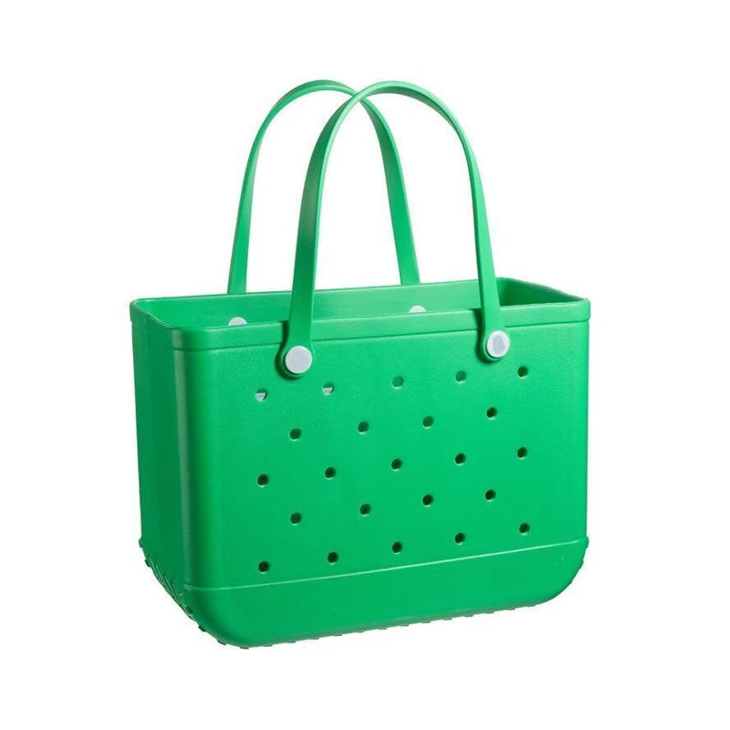 Extra Large Boggs Beach Bag Summer EVA Beach Basket Women Picnic Tote Bag Holes Waterproof Handbag Pouch Shopping Shoulder Bag