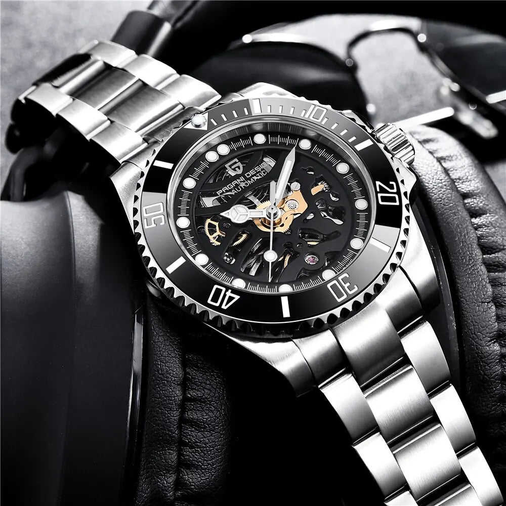 Stainless Steel Waterproof Mechanical Watch Top Brand Sapphire Glass Automatic Watch Luxury Business Men Watch