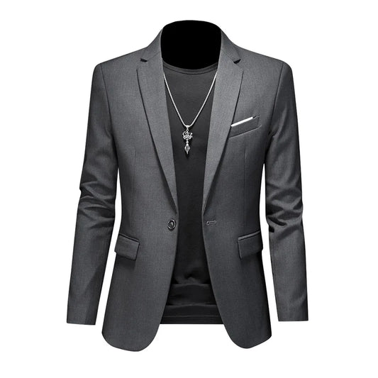 Men Business Casual Blazer plus Size M-6XL Solid Color Suit Jacket Dress Work Clothes Oversize Coats Male Brand Clothing Tuxedo