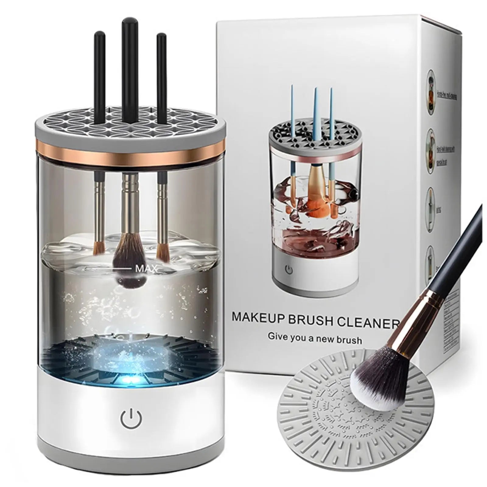 Brushly Pro Cosmetic Brush Cleaner, Makeup Brush Cleaner, Automatic Spinning Makeup Brush Cleaner Fit for All Size Makeup Brush