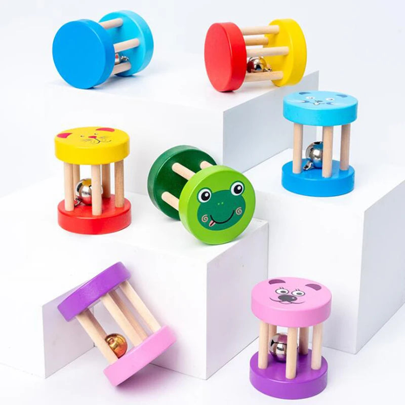 Montessori Wooden Rattles for Baby Crib Toys Baby Rattle Educational Musical Wooden Toys Children Games Baby Toys 0 12 Months