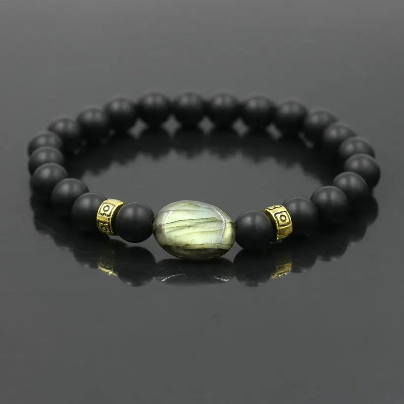 Top Quality Men'S Bracelet Hematite Stone Labradorite Moonstone Beads Bracelet for Women Buddha Bracelet Jewelry Gift Tobilleras