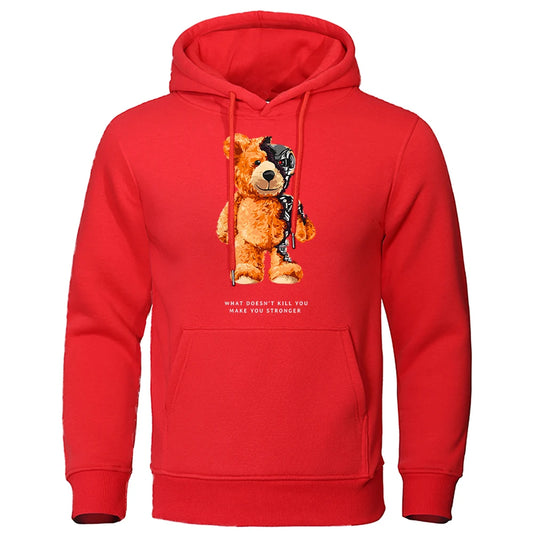 Ted Bear Show You What I Am Really Look like Hoodies Men Fashion Funny Clothing Loose Oversized Sweatshirts Street Casual Coat