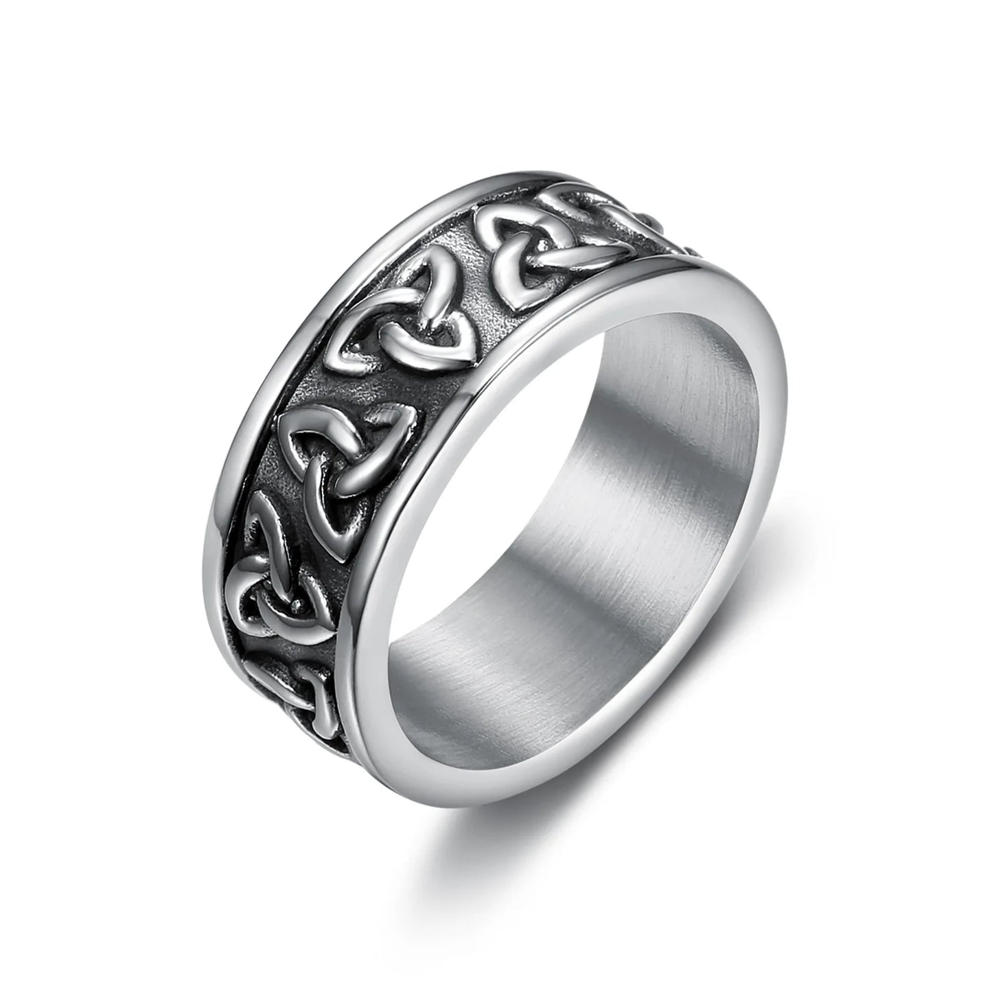 Stainless Steel Celtic Knot Totem Rings for Men Women Vintage Viking Celtic Knot Amulet Ring Punk Style Party Jewelry Party Gift