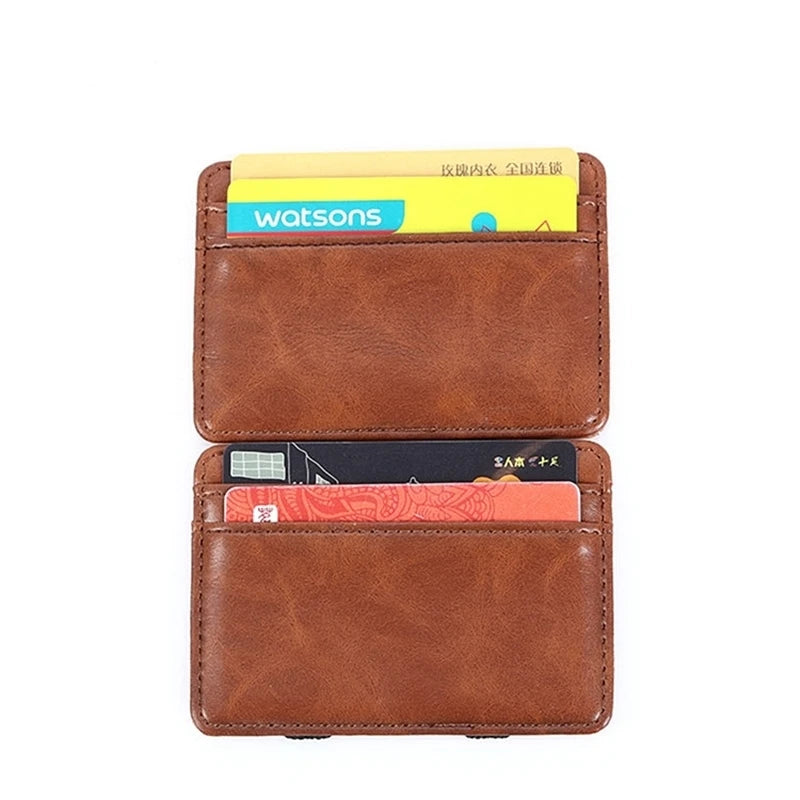 Fashion Men Slim Wallet Male Ultra Thin Short Men Magic Wallet Money Cash Card Holder Purse